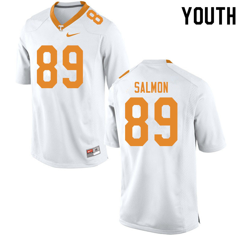Youth #89 Hunter Salmon Tennessee Volunteers College Football Jerseys Sale-White - Click Image to Close